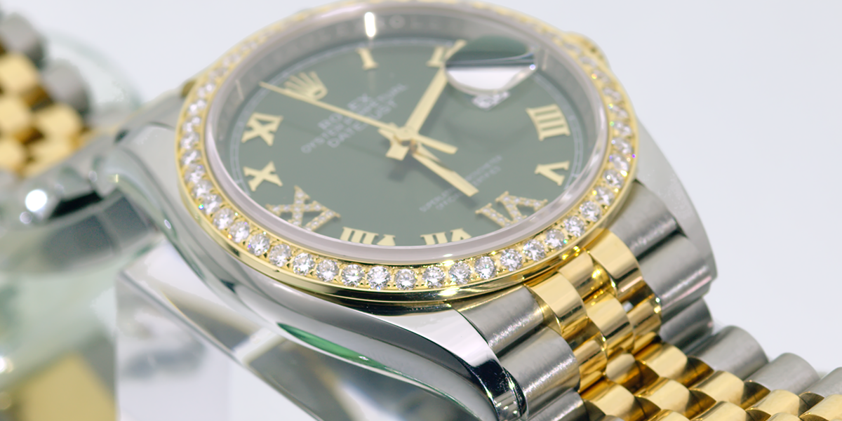 đính kim cương đồng hồ Rolex