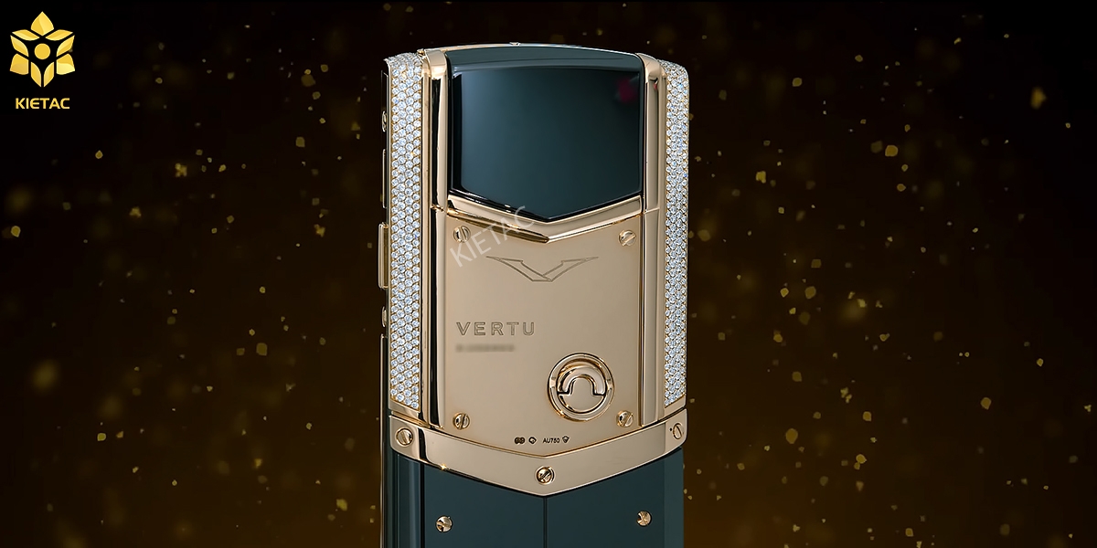 Đính kim cương gắn độ kim cương điện thoại Vertu Signature S Yellow Gold Full Diamond ảnh 5